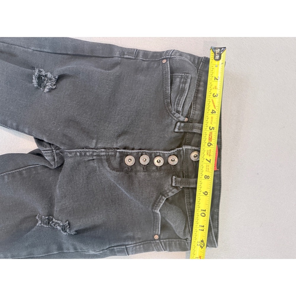 Wax Jean Butt I Love You Black Distressed Skinny Jeans Button Fly 1/25 - Picture 3 of 6